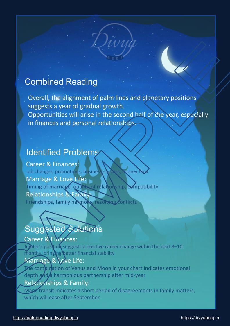 Sample astrology report preview